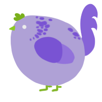 A olive and chartreuse chicken with a neck-speckle pattern