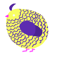 A lemon and overcast chicken with a lace pattern