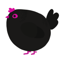 A sable and black chicken with a neck-band pattern