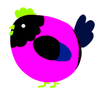 A viridian and cream chicken with a head pattern