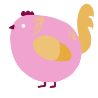 A pink and honey chicken with a neck-band pattern