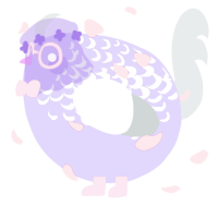 A lilac and silver chicken with a half-lace pattern