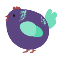 A overcast and mint chicken with a neck-band pattern