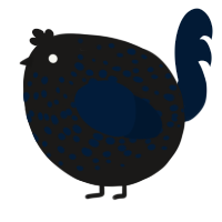 A sable and tumblr chicken with a speckle pattern