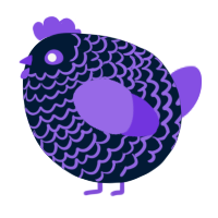 A tumblr and blurple chicken with a lace pattern