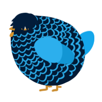 A tumblr and sky chicken with a lace pattern