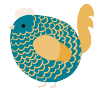A sea and honey chicken with a lace pattern
