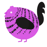 A orchid and sable chicken with a bar pattern