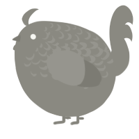 A ash chicken with a half-lace pattern