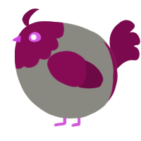 A ash and wine chicken with a head pattern