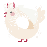 A cream chicken with a half-lace pattern