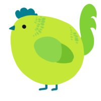 A lime and grass chicken with a neck-band pattern