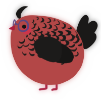 A red and sable chicken with a half-lace pattern