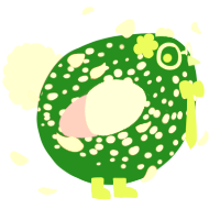 A leaf and lavender chicken with a speckle pattern