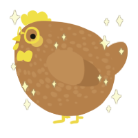 A brown chicken with a speckle pattern