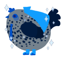A ash and tumblr chicken with a speckle pattern