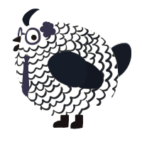 A cream and tumblr chicken with a lace pattern