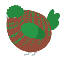 A russet and viridian chicken with a bar pattern