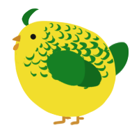 A yellow and leaf chicken with a half-lace pattern