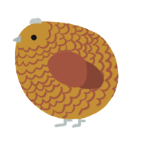 A gold and russet chicken with a lace pattern
