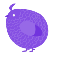 A blurple chicken with a lace pattern