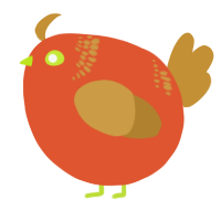 A vermilion and gold chicken with a neck-band pattern