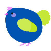 A ultramarine and lime chicken