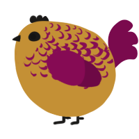 A gold and wine chicken with a half-lace pattern
