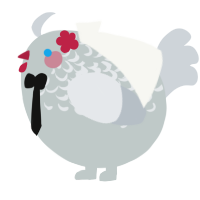 A silver and mist chicken with a half-lace pattern