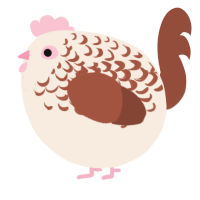 A cream and russet chicken with a half-lace pattern