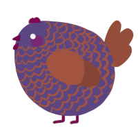 A overcast and russet chicken with a lace pattern