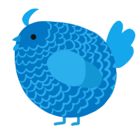 A sapphire and sky chicken with a lace pattern