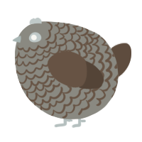 A ash and bark chicken with a lace pattern