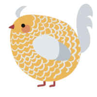 A honey and mist chicken with a lace pattern
