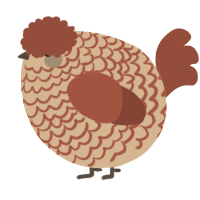 A beige and russet chicken with a lace pattern