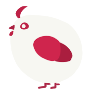 A white and crimson chicken