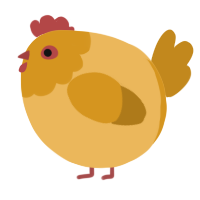 A honey and ochre chicken with a head pattern