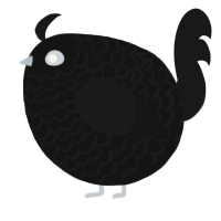A black and sable chicken with a lace pattern