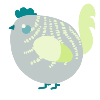 A silver and apple chicken with a half-bar pattern