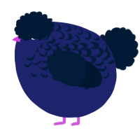 A navy and tumblr chicken with a half-lace pattern