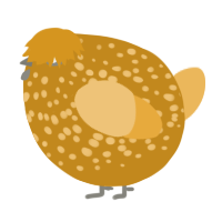 A ochre and honey chicken with a speckle pattern