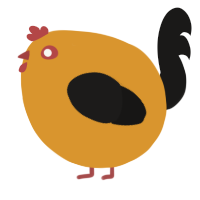 A orange and sable chicken