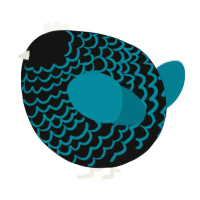 A black and sea chicken with a lace pattern