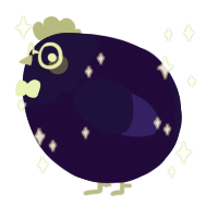 A apple and lemon chicken with a head pattern