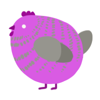 A orchid and ash chicken with a bar pattern