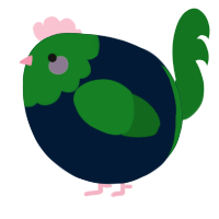 A tumblr and leaf chicken with a head pattern