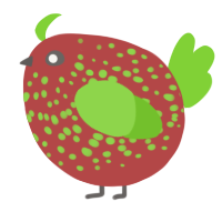 A red and grass chicken with a speckle pattern