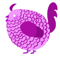 A lavender and plum chicken with a lace pattern