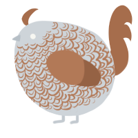 A mist and brown chicken with a double-lace pattern