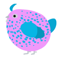 A lavender and cerulean chicken with a speckle pattern